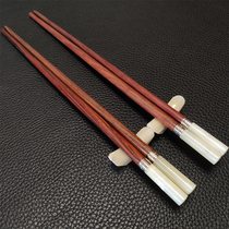 Solid Wood Japanese Chinese chopsticks home hotel wedding business gifts fast non-slip retro style red sour branch wooden chopsticks