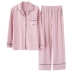 Bộ đồ ngủ nữ mùa xuân và mùa thu mỏng phần cotton dài tay phiên bản Hàn Quốc của màu rắn ngọt ngào có thể được mặc bên ngoài bộ đồ phục vụ nhà nữ đồ bộ mặc nhà cao cấp Bộ Pajama