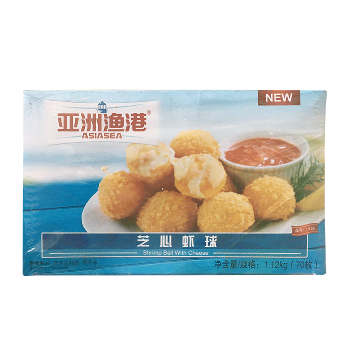 Asian Fishing Port Cheese Hearts Shrimp Balls 1 12kg South American White Shrimp Balls Shrimp Balls 70 Fried Snack 3 Boxes