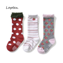 Spring 3 pairs of childrens socks 1-3-5 years old girl non-slip Japanese spring and autumn cotton small tall tube thousand fun