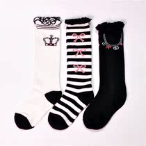 Spring Autumn 3-5-7 Year Old one thousand Anecdoscope Spring Autumn Girl Students Socks Uniforms Calf Socks Socks Socks Pure Cotton Socks