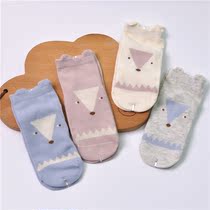 4 Double Spring Autumn 1-2 Year Old Socks Baby Thin Cotton Fox Baby Baby Breathable Pure Cotton Baby Socks