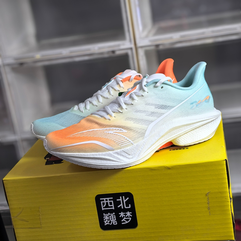 Large Size: Anta Mach 5.0 Comfortable and Stylish Shock-Absorbing Rainbow Color Nitrogen Technology Training Racing Running Shoes