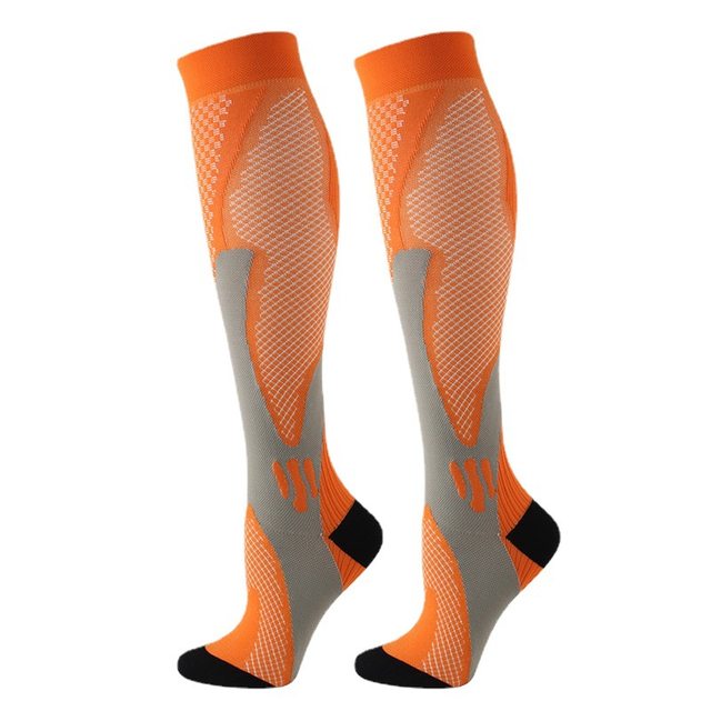 Compression socks running women's sports pressure fitness skipping rope cycling socks men's muscular long-tube elastic slimming calf socks