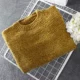 2017 phiên bản Hàn Quốc mới của mùa thu và mùa đông chenille nhung áo len nữ đầu lỏng eo cao ngắn ngắn dài dày đoạn ngắn áo khoác len mỏng