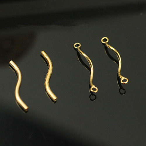 High quality U.S. 14K gold-packed gold-infused light body mesh serpentine gold tube S tube double ring connection accessories GF28-31