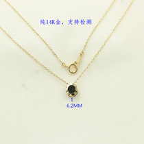 14K585 pure gold black round pendant lock bone chain necklace O-word chain finished chain cross chain