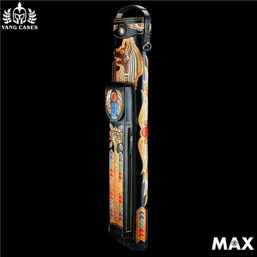 Zheng Yang ручной работы бильярдные бильярдные серии Египта Анубис Девятибаловая трубка Кожаная резная ствола с бочкой с шестью лунками.