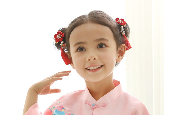 EE/_ 2PCS CHINESE STYLE TASSEL HAIR CLIP HAIRPIN KIDS GIRLS CHEONGSAM HEADWEAR ST