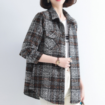 Glint Thickened Shirt Gre Children 2022 Spring Autumn New Middle Aged Shirt External Hitch Undershirt Long blouse