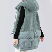 Down Vest Womens 2021 autumn and winter clothes mid-length new lamb hair coat mother waistcoat big size vest outside wear
