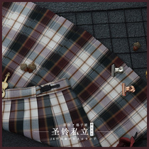 Sakura Family original JK Christmas grid dark green new year (Holy Bell private) j lattice short high waist skirt female spring