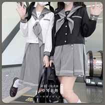 Sakura family original jk uniform set (Harumi high) sailor suit Chidori check long sleeves middle dress female autumn