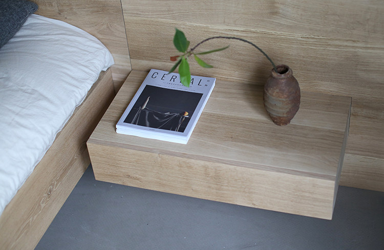 Кровать из массива дерева 朴室现代简约北欧希尔巴赫生态原木全实木家具定制法国橡木大床床