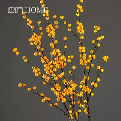 Simulation flower sea buckthorn fruit Berry home soft decoration fake flower fruit dried flower rich fruit living room flower arrangement