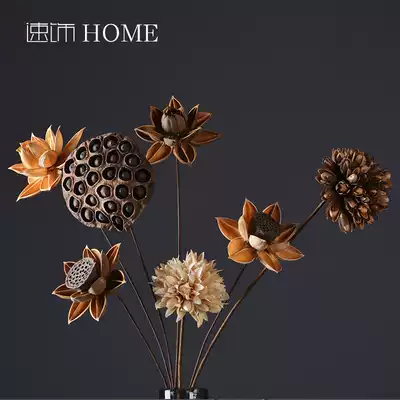 Home accessories simulation flower dry lotus fake flower decoration modern simple living room table decoration flower arrangement flower arrangement
