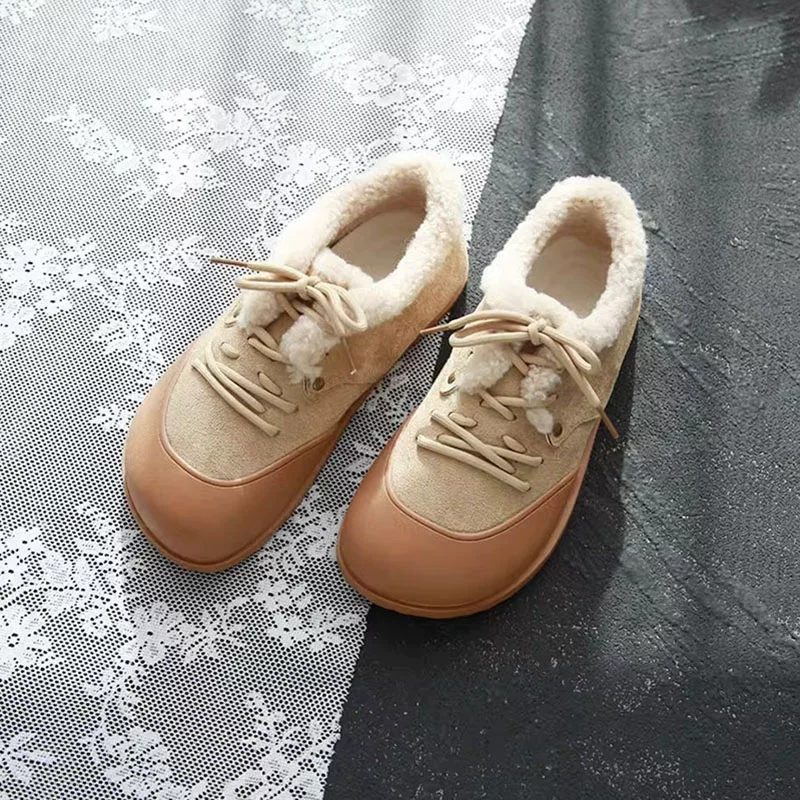 Теплые утепленные кожаные ботинки для женщин осень-зима с бархатными Birkenstock новые стиль 2024 года, уродливая мягкая подошва, меховые ботинки с плоскими подошвами