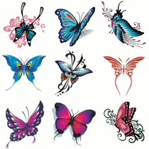 (10-piece set)Tattoo stickers waterproof butterfly color stickers Chest arm scar cover small size body painting