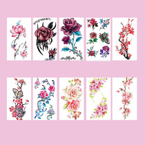 (A copy of 10 sheets)Tattoo stickers waterproof female flower arm lasting Korean simulation cherry blossom lotus rose sexy