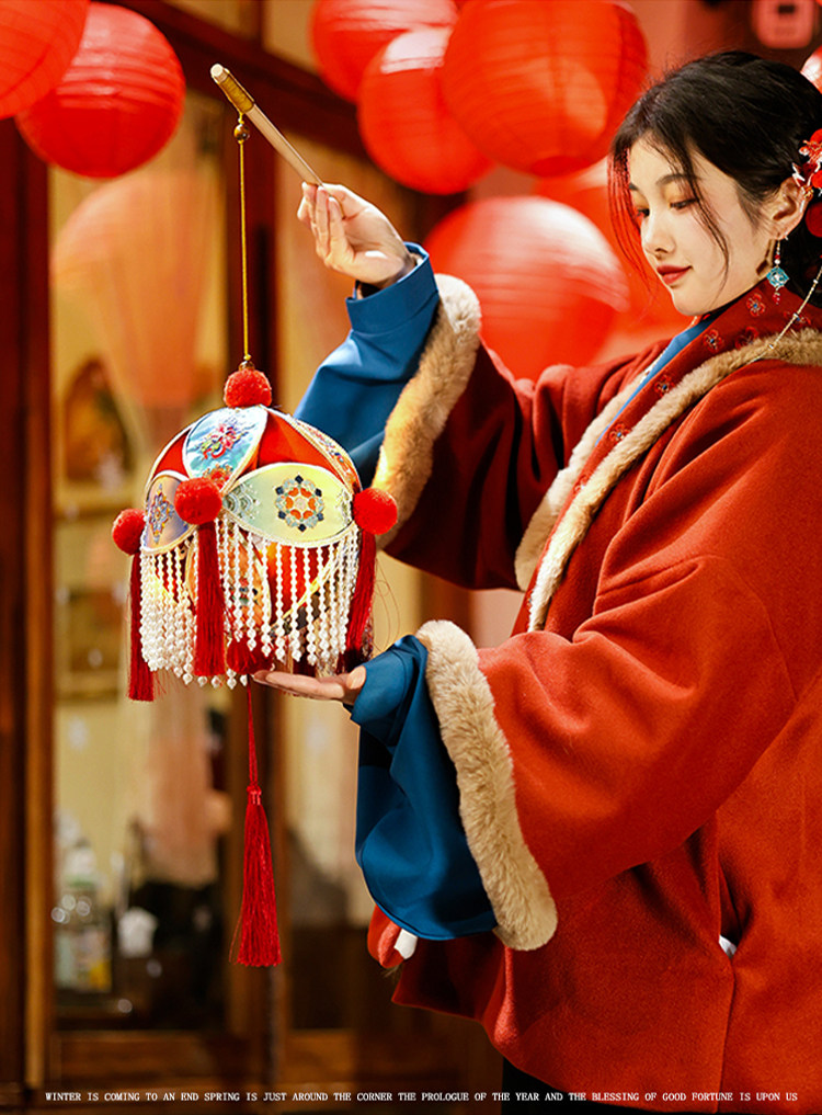 Фонарь 哈尼手工古风滚灯材料包diy国潮新中式传统绣球新年小竹编布灯笼