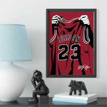 Flying Jordan jersey art illustration solid wood decorative photo frame Photo wall table hanging wall gift hanging frame