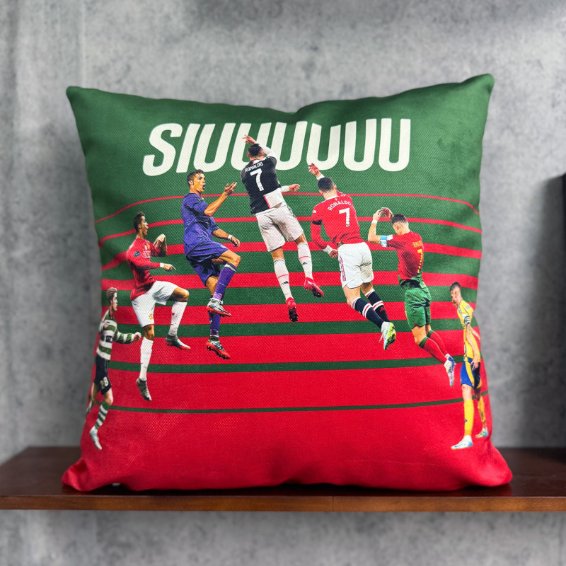 Portuguese Cristiano Ronaldo Classic Celebration Pillow Real Madrid Sofa Short Plush Fabric Texture Car Cushion Living Room Portuguese Cristiano Ronaldo Classic Celebration Pillow Real Madrid Sofa Short Plush Fabric Texture Car Cushion Living Room