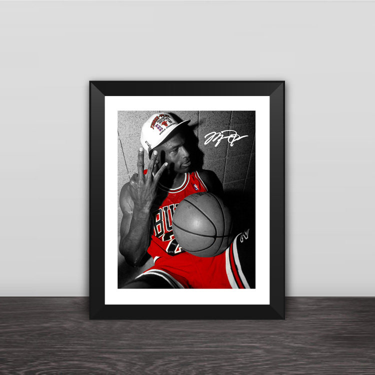 Jordan Bull Triple Champion Classic Moment Solid Wood Decoration Photo Frame Photo Wall Table Fittings Frame Home Painting