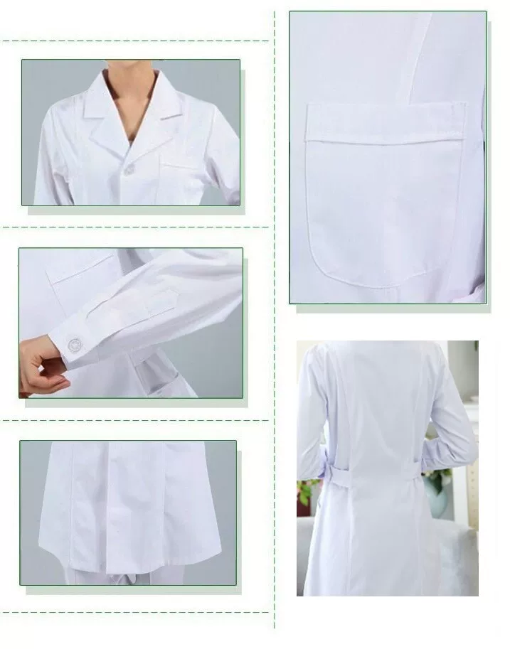 Nurse uniform, white coat, brace, plus size