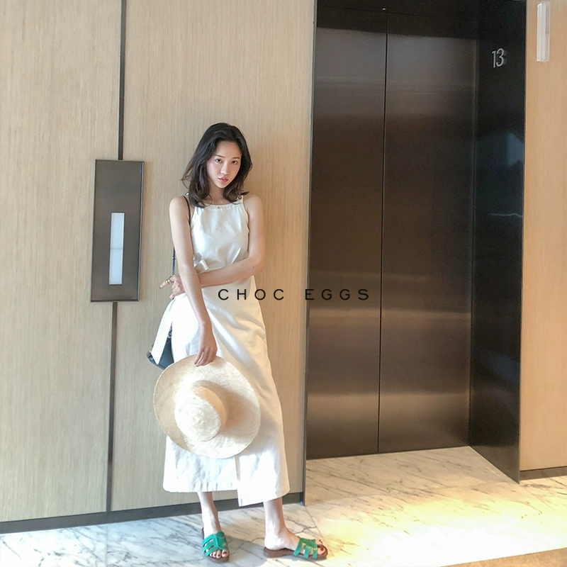 Quần áo thiết kế của phụ nữ Hàn Quốc tinh khiết tự nhiên không tay dài trung bình tính khí mỏng op nữ mùa hè 2021 mới - váy đầm