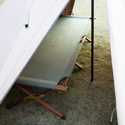 TNR Outdoor camping Foldable bed South American Teak Retro Marching bed Self-driving beach nap Folding bed