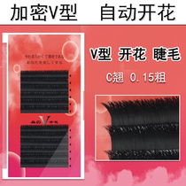 V-flat automatic encryption grafting eyelashes one second wind blowing air magnetic flowering planting false eye eyelashes soft