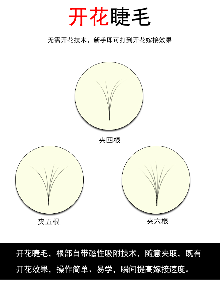 Em bé cong tự nhiên Ghép lông mi từ Camellia tự động Một giây dày hoa hỗn hợp Lông mi giả mềm mại - Lông mi giả long mi gia