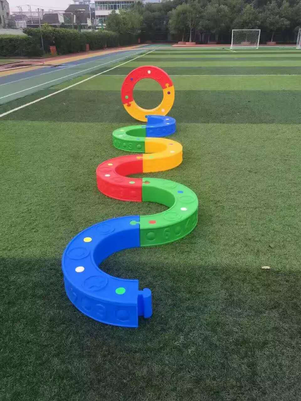 Kindergarten Sense Training Equipment Balance Wood Plastic Balance Bridge Color Game Roll Roll