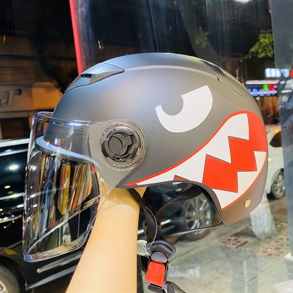 Double lens adult electric car helmet Touran male Lady Four Seasons Light semi-helmet sunscreen Cartoon Summer helmet