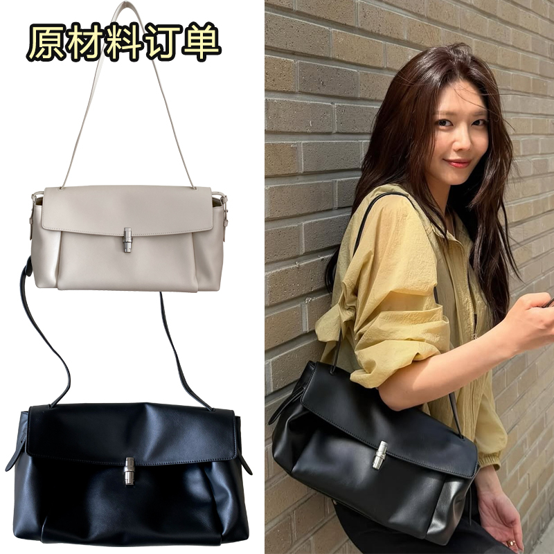 Raw Material Order 2026 Korean Niche New Women's Bag, Same Style as Sooyoung, Ameili First-Layer Cowhide Shoulder Bag, Large Raw Material Order 2026 Korean Niche New Women's Bag, Same Style as Sooyoung, Ameili First-Layer Cowhide Shoulder Bag, Large