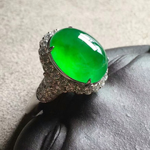 Source Yuxing natural emerald A stock of good and high ice Zhengyang Spicy Gel Ring