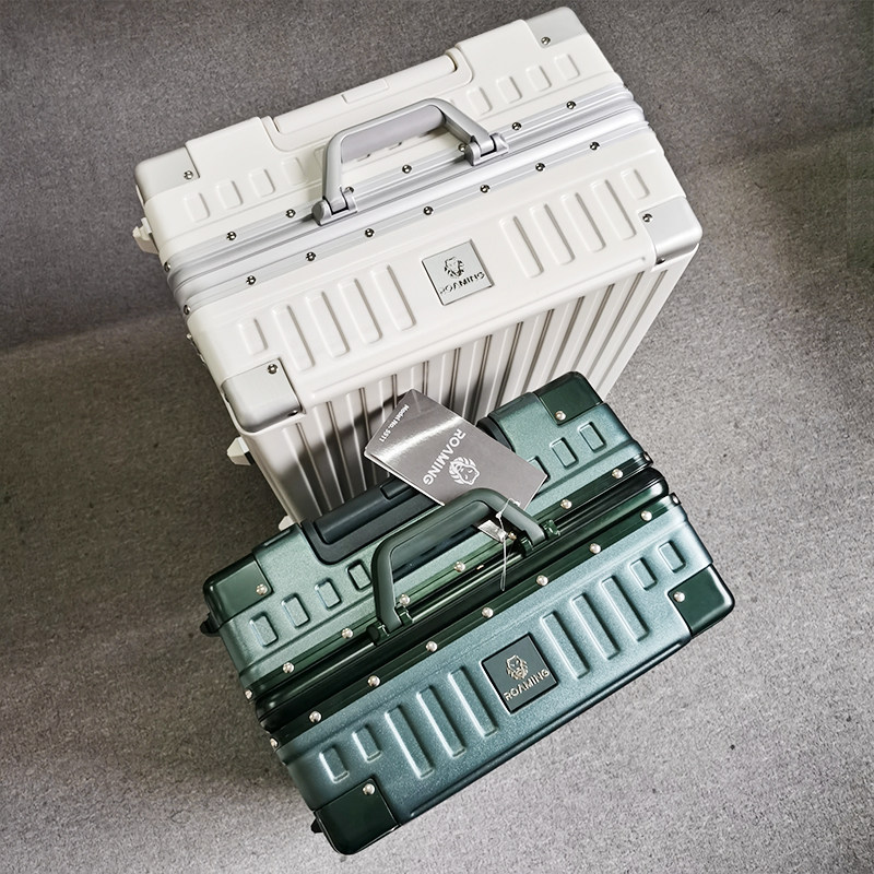 Suitcase ins universal wheel pull lever case 28 suitcase 20 boarding case 24 inch male and female business leather case aluminium frame