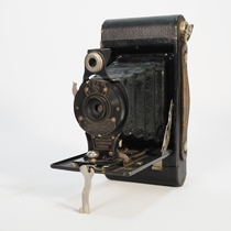 Western antique pocket leather chamber camera folding mechanical pocket snake belly film machine Kodak No2a nostalgic ornament