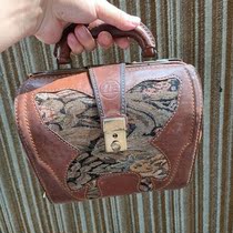 Shanghai leather box factory old-fashioned handmade womens handbag leather bag briefcase nostalgic old objects decoration props