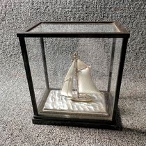 Japanese antique old-fashioned sterling silver silver sailboat with cover styling exquisite gift ornaments