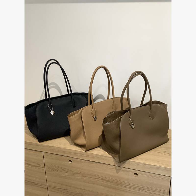 Sixi Handmade·【Intellectual】Leather Lazy Style Large Capacity Shoulder Bag Commuter Tote Bag Fh27