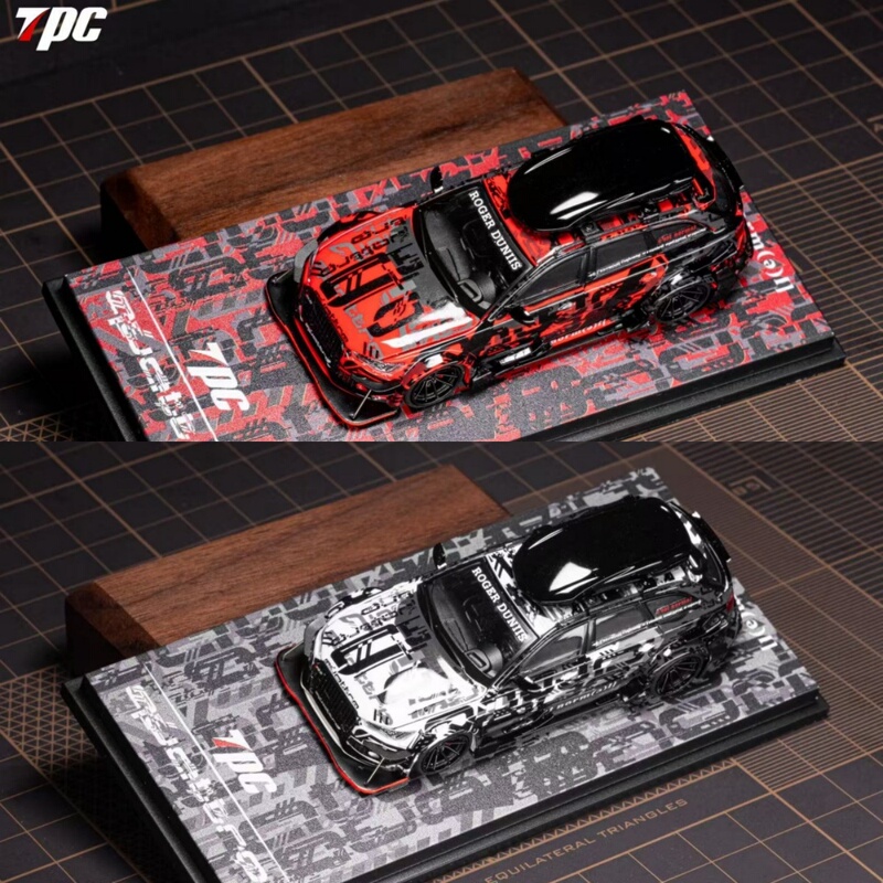 Tpc 1:64 Audi Rs6 Snow Version Alloy Car Model with Openable Front Hood