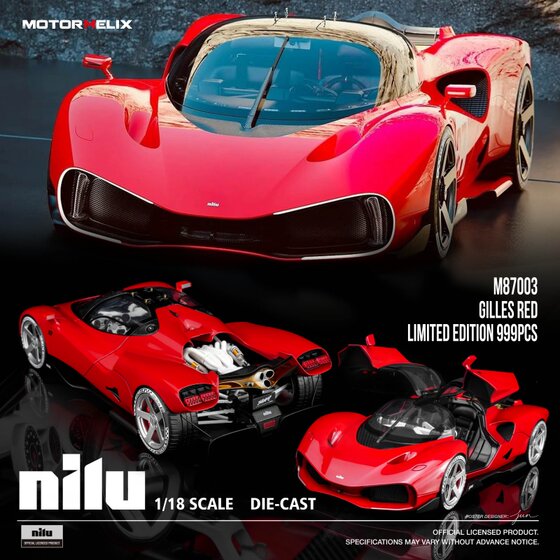 Motorhelix Mh 1:18 Nero Nilu Alloy Car Model Collectible Ornament