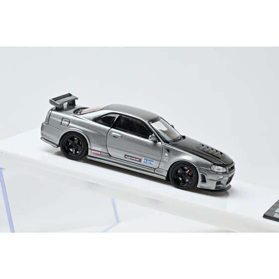 Handmade Ichemo 1:64 Nissan R34 Gray Carbon Cover Hec Exhibition Edition Alloy Car Model