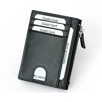 rfid new first layer cowhide high-grade anti-theft brush mens card bag zipper coin wallet leather wallet leather case
