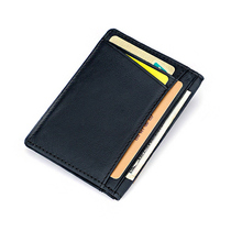 The first layer of cowhide mens leather card bag European and American black fashion drivers license card set card certificate bag exquisite money clip