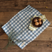 Small fresh plaid napkin mat Baking photography cloth Food mat cloth Fruit western mat dry goods photography props