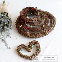 Rattan love wreath ring wreath shooting photography props Photo posing background Kindergarten decoration pendant