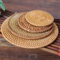 Rattan teacup mat Photography props Take pictures Take pictures Shooting background decoration cup holder Vietnamese old rattan coasters