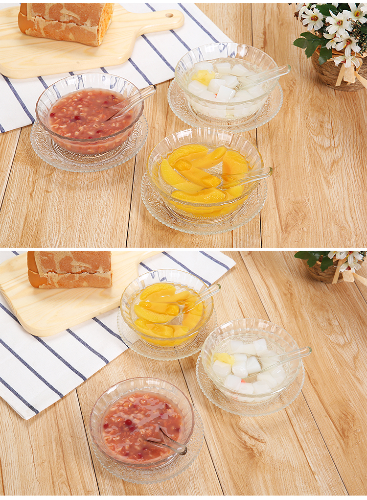 Mua bốn tặng một lò vi sóng miễn phí tại nhà thương mại đĩa dao kéo thủy tinh đặt món tráng miệng gạo đường thủy ngân điếc đĩa dùng 1 lần